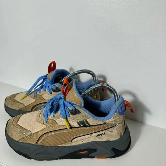 PUMA Men's Hiking Outdoors Rs-Trck Explore Sand/Tiger's Eye/Blue Sneakers Sz 5 - Picture 6 of 8